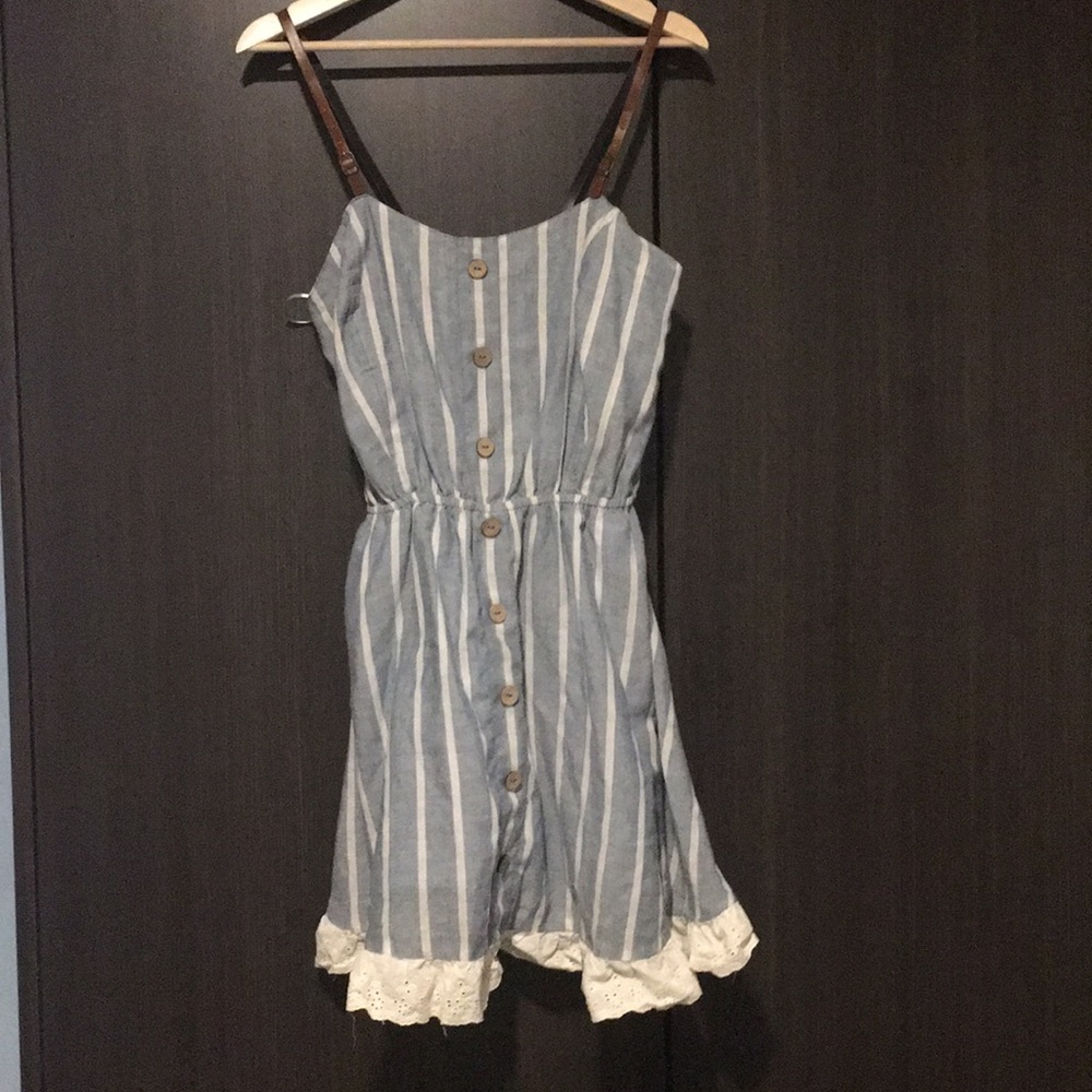 Blue/white striped dress